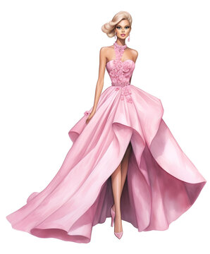Lady in pink, Bridal gown