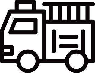 線画乗り物アイコンイラスト　消防車