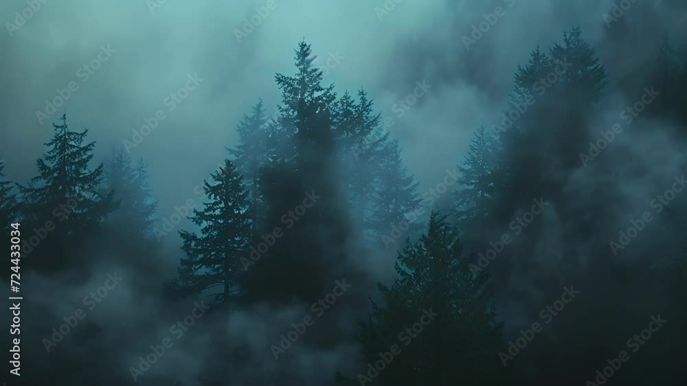 Poster as the fog envelops the forest the br ensembles dynamics shift and change like the shifting shapes o