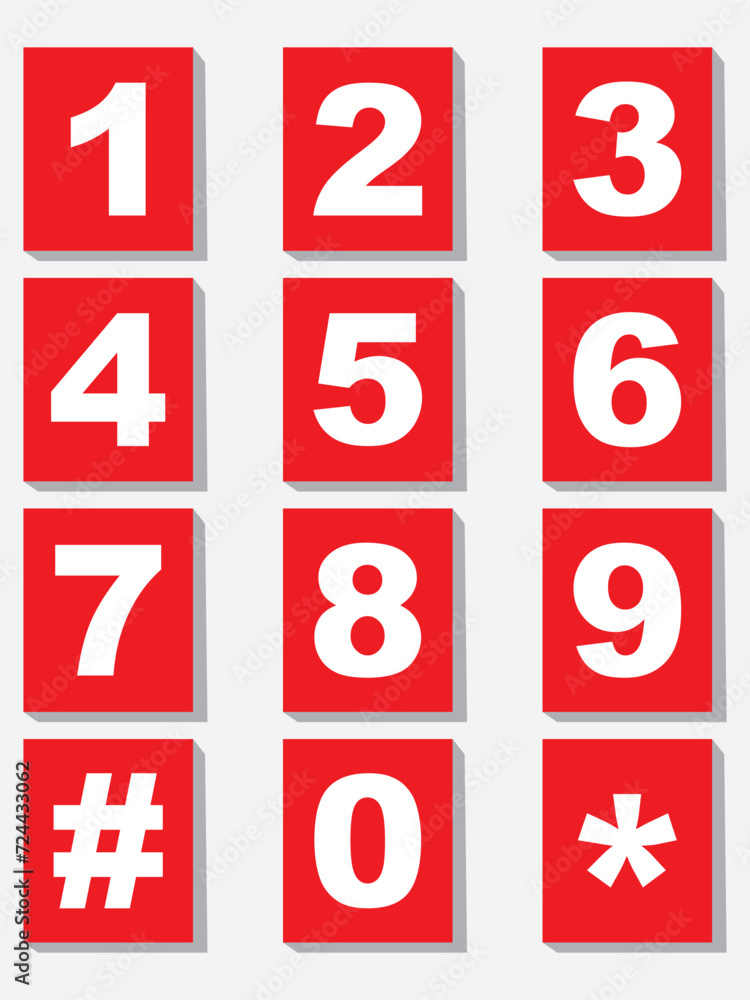 Poster numbers icon set. numbers symbols.