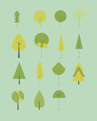 Simple and Unique Geometric Tree Design Set