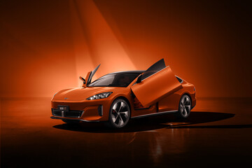 Orange sports car 2024