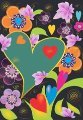   composition with hearts and flowers for valentine's day - 724433244