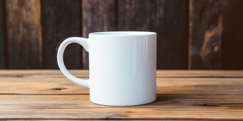 cup of milk on wooden table,,AI generated Collection of Mug Mockups Ready for Displaying