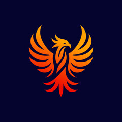Modern Phoenix logo design template, vector illustration