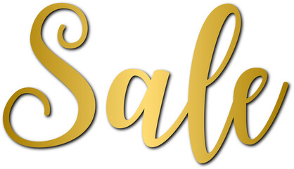 Golden sale handwritten lettering, typography, calligraphy