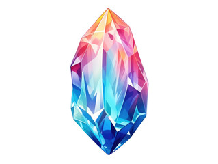 Multicolored crystal, single crystal. Illustration of the magic stone