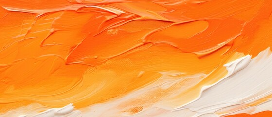 Vibrant orange texture captured in acrylic or oil paint, Ai Generated
