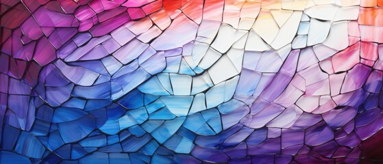 Purple, blue, and white colored abstract grunge glass square mosaic tile mirror wall texture, ideal for background banners, Ai Generated