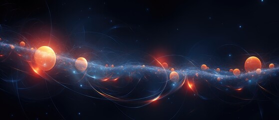 Abstract background themed on particle physics and quantum physics, dealing with the complexities...