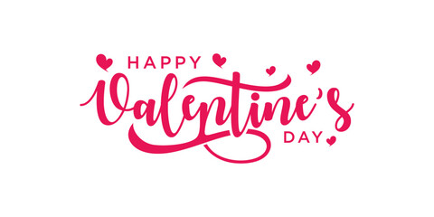 Fototapeta na wymiar Happy Valentines Day typography poster with handwritten calligraphy text, isolated on white background.