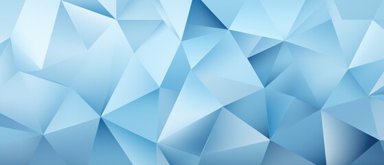 A wide abstract light blue texture enhanced by a geometric triangular 3D triangles pattern, creating a visually dynamic composition, Ai Generated. - obrazy, fototapety, plakaty