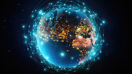 Digital World: A Globe Illustrating Advanced Global Technologies
