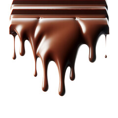 Chocolate Meltdown and Splash with Droplets. PNG Transparent Background