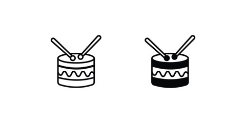drum icon with white background vector stock illustration