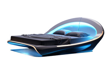 A Futuristic Floating Bed Design On Transparent Background