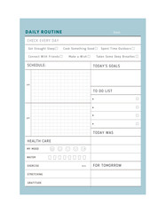  Daily Routine planner. Minimalist planner template set. Vector illustration.	