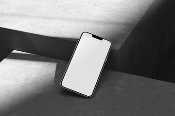 3d phone mockup with realistic shadow