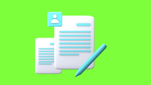 Checklist Document animation with green screen backgrround