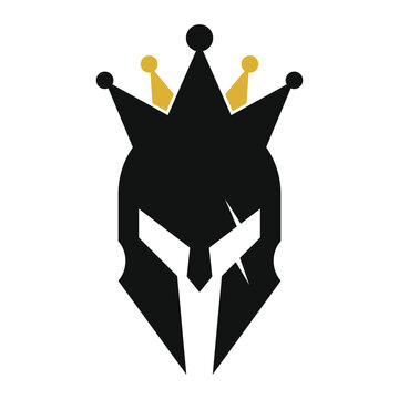 King spartan logo design icon vector.