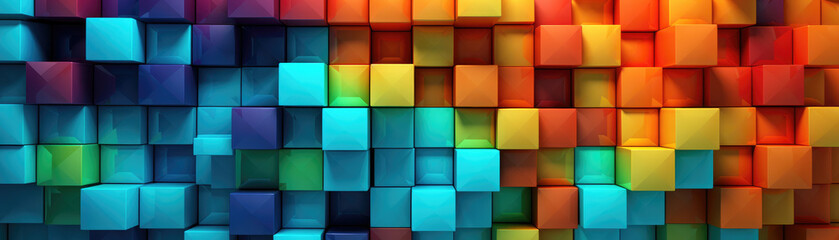 Kaleidoscopic 3D Cube Array: A Colorful Wallpaper Design