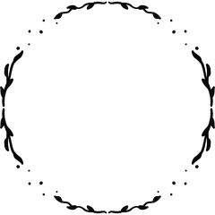 black circle frame. Wreath ring border. Isolated with transparent background