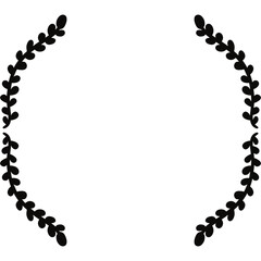 black circle frame. Wreath ring border. Isolated with transparent background