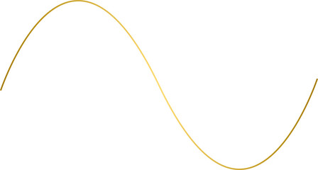 Golden wavy line, gold curved line
