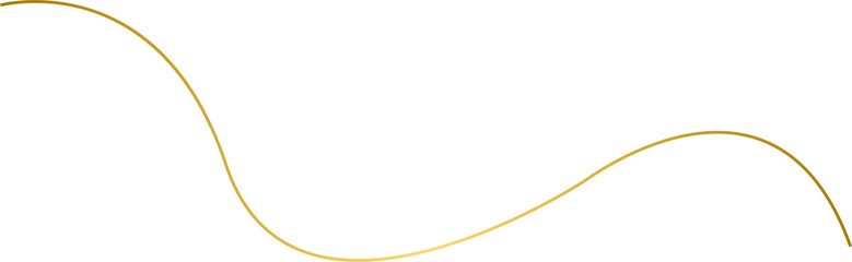Golden wavy line, gold curved line