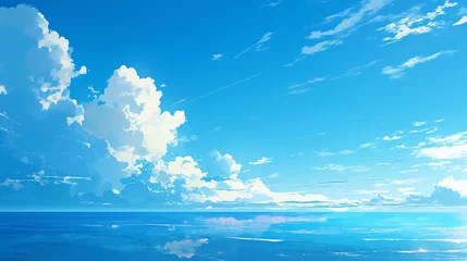 Foto op Plexiglas 青空と海のイラスト © Rossi0917