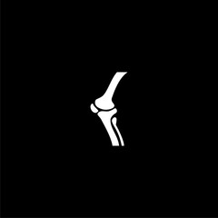 Knee bone icon isolated on dark background