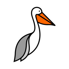 Pelican Vector Logo Design Template
