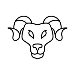 Goat Head Vector Logo Design Template