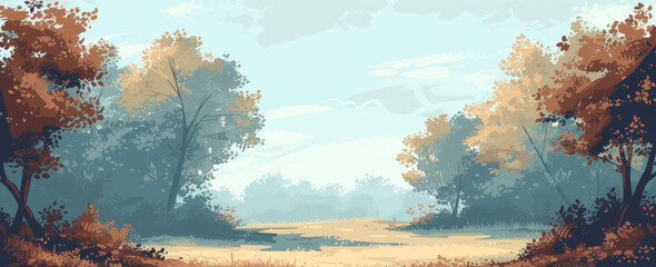 Illustration of autumn landscape