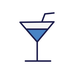 Cocktail icon with white background vector stock illustration