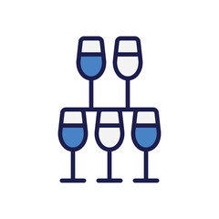 Party Glasses icon with white background vector stock illustration
