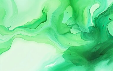 Abstract background green watercolor paint liquid fluid texture for graphic design. Flow art. AI...