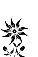 Black Flower Vector Stock Photo