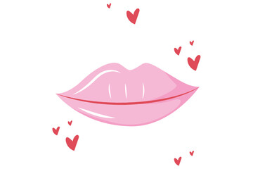 Lips Hand Drawn Valentine Day Sticker