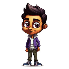 a boy cartoon design. chibi boy design in anime style.