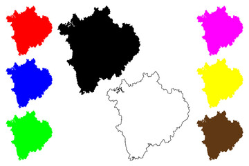 Nanchong city (People's Republic of China, PRC) map vector illustration, scribble sketch Nanchung Prefecture-level city map