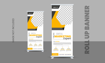 Simple and attractive business corporate roll up banner design template