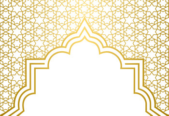 Luxury Golden Islamic pattern design with Decorative Ornament Frame