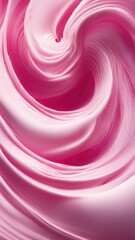 pink ice cream swirled in a spiral