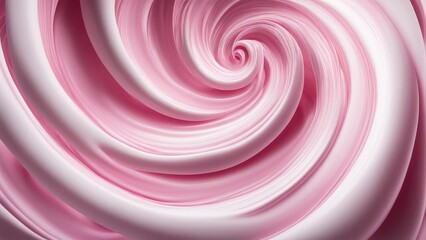 pink ice cream swirled in a spiral