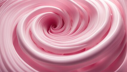 pink ice cream swirled in a spiral