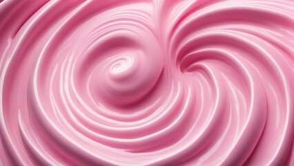 pink ice cream swirled in a spiral