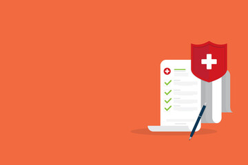 Health insurance protection. Healthcare concept, flat design illustration