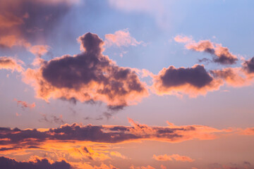Dramatic sunset over the sea. Sky background