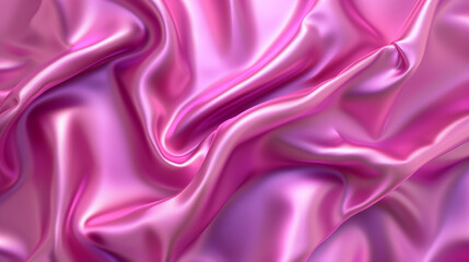 Obraz premium An Image Of Luxurious Silk Fabric Background, With A Vibrant Pink Hue, Elegantly Draped To Create Smooth Waves That Play With Light And Shadow.